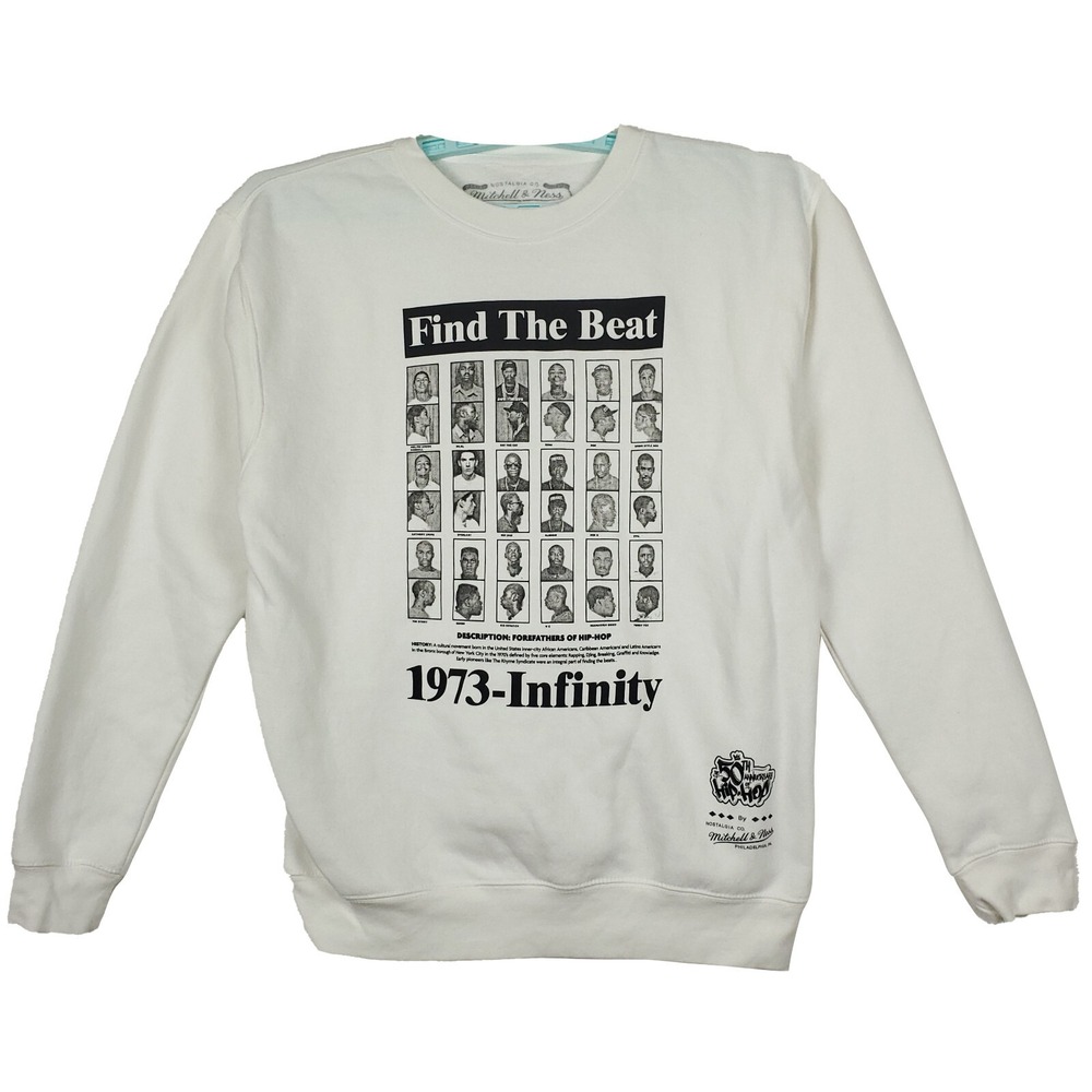 50th Hip Hop Mitchell‎ & Ness Medium Sweatshirt 1973 - Infinity Rappers Art New